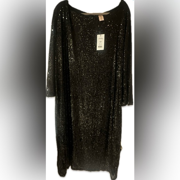 NWT Smash and Tess Forever Frosted Black Sequin Dress - 3X - Picture 2 of 4